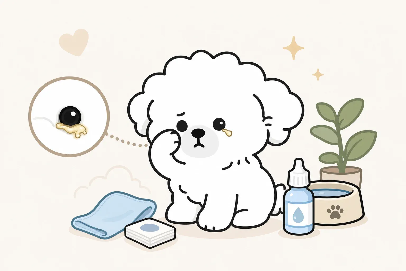 dog eye discharge causes and care