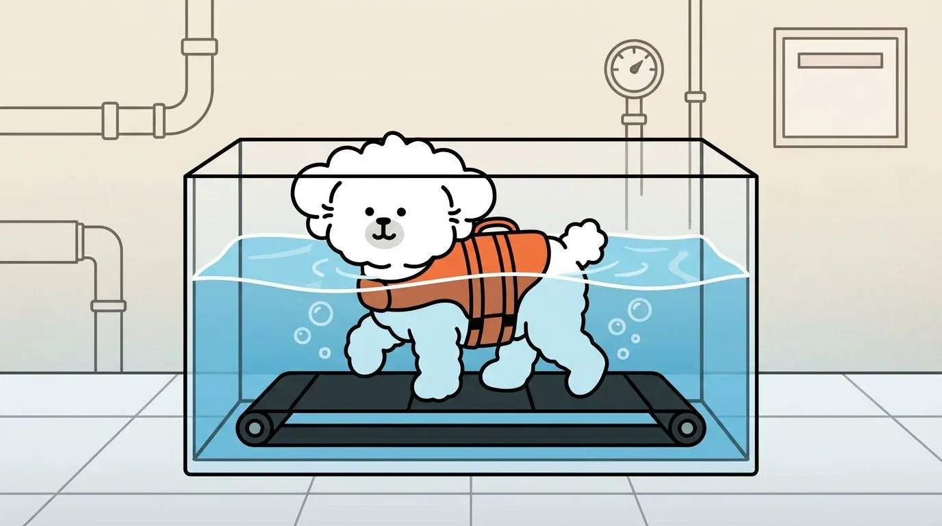 dog hydrotherapy underwater treadmill session