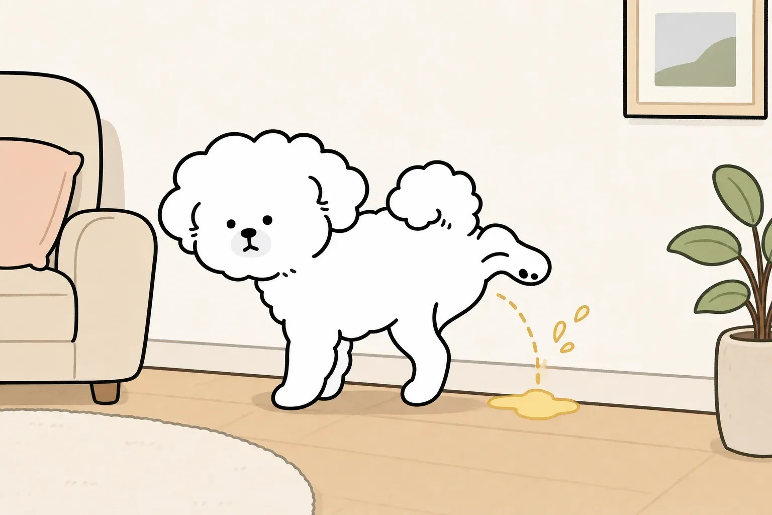 dog marking in house