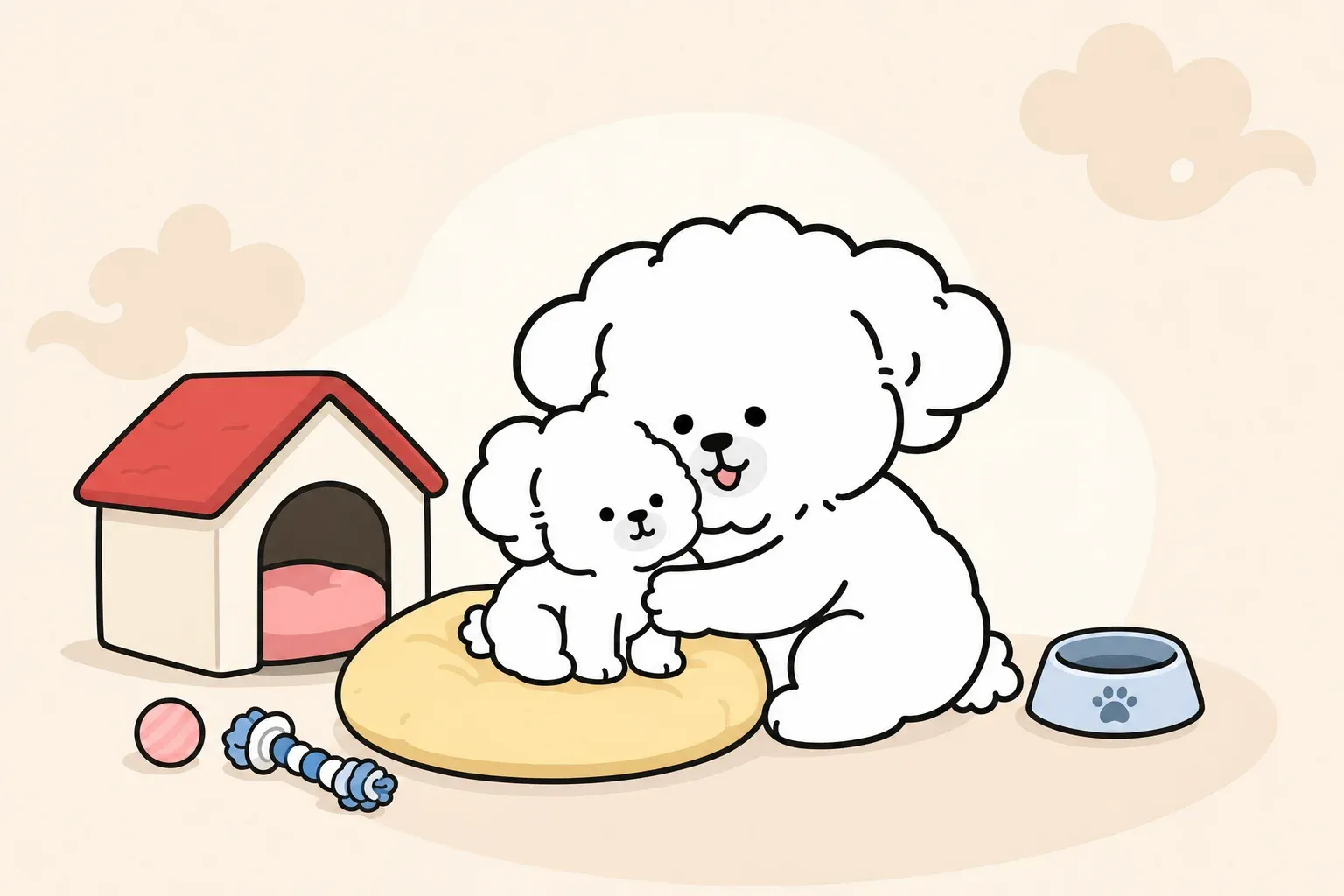 강아지 아기 적응