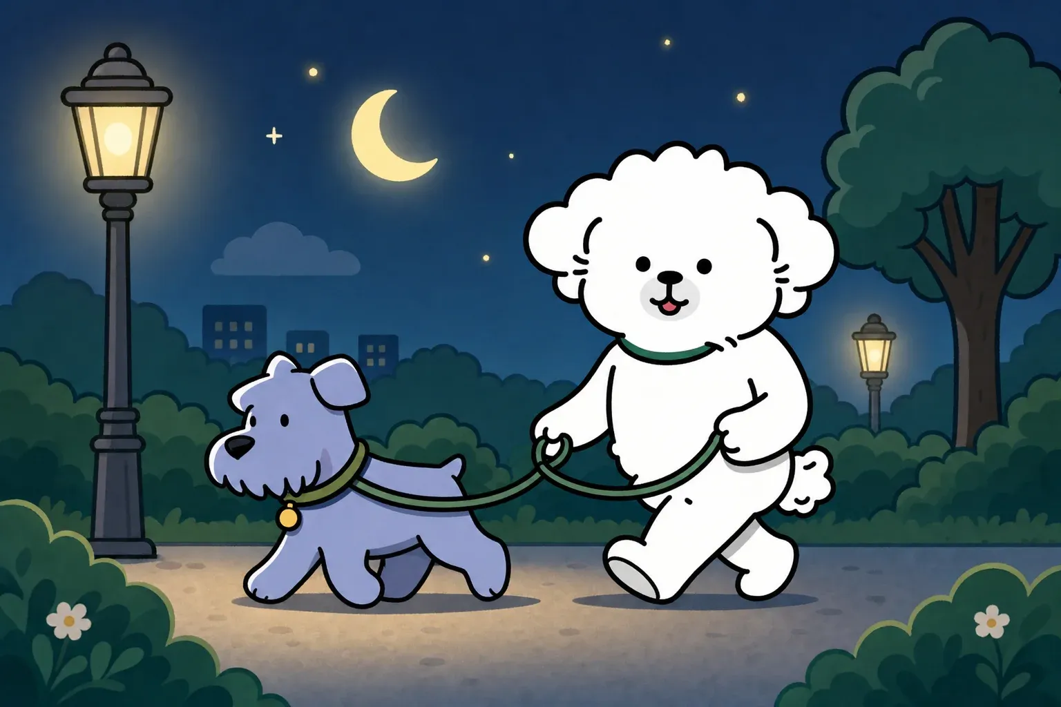 강아지 야간 산책