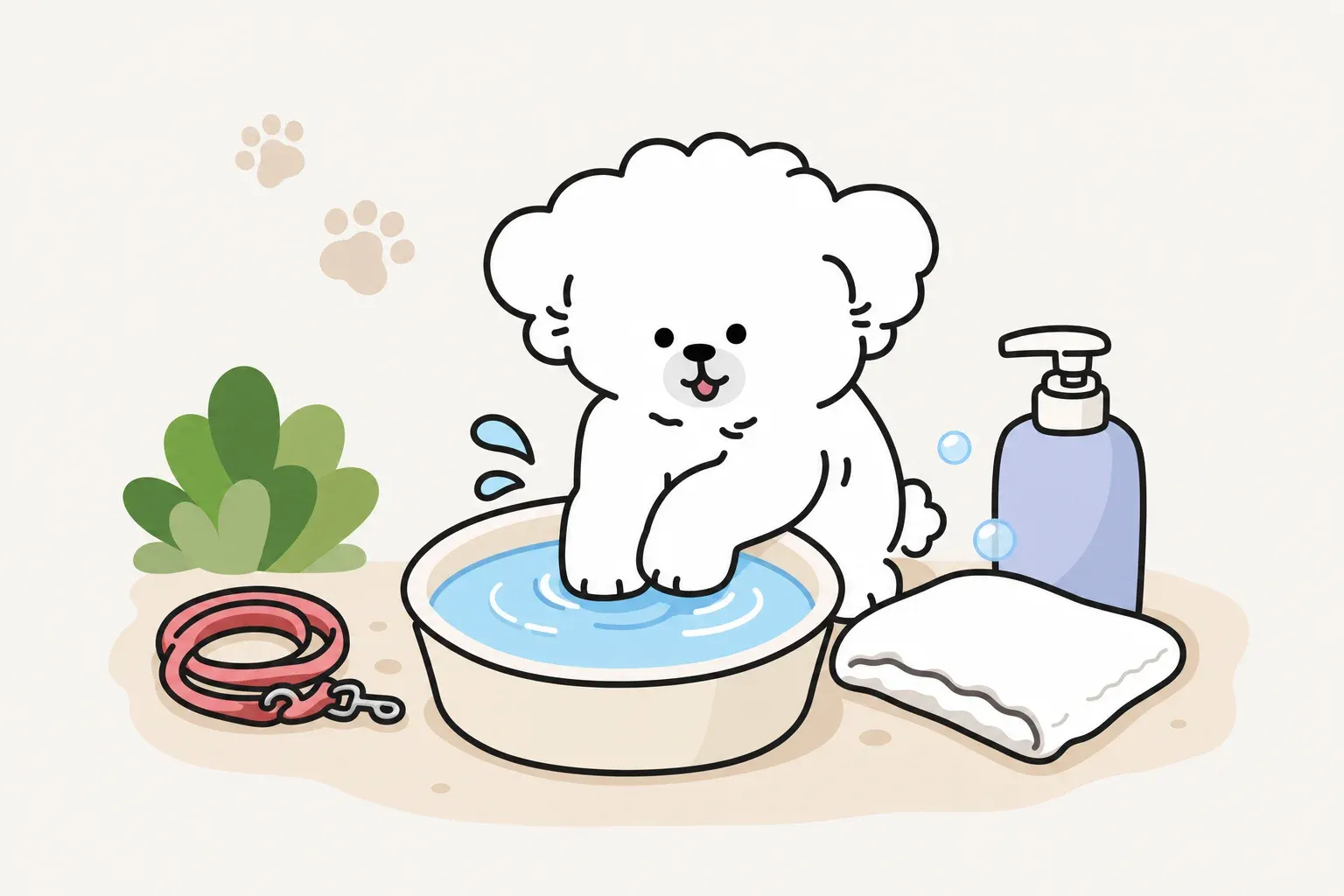 강아지 산책 후 발 세척