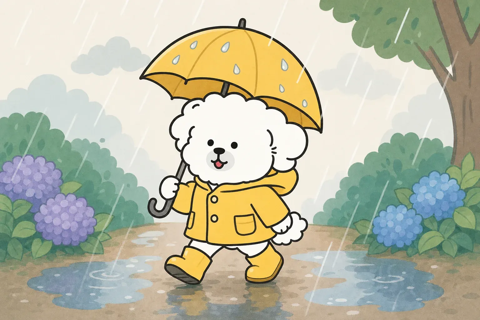 강아지 장마철 산책