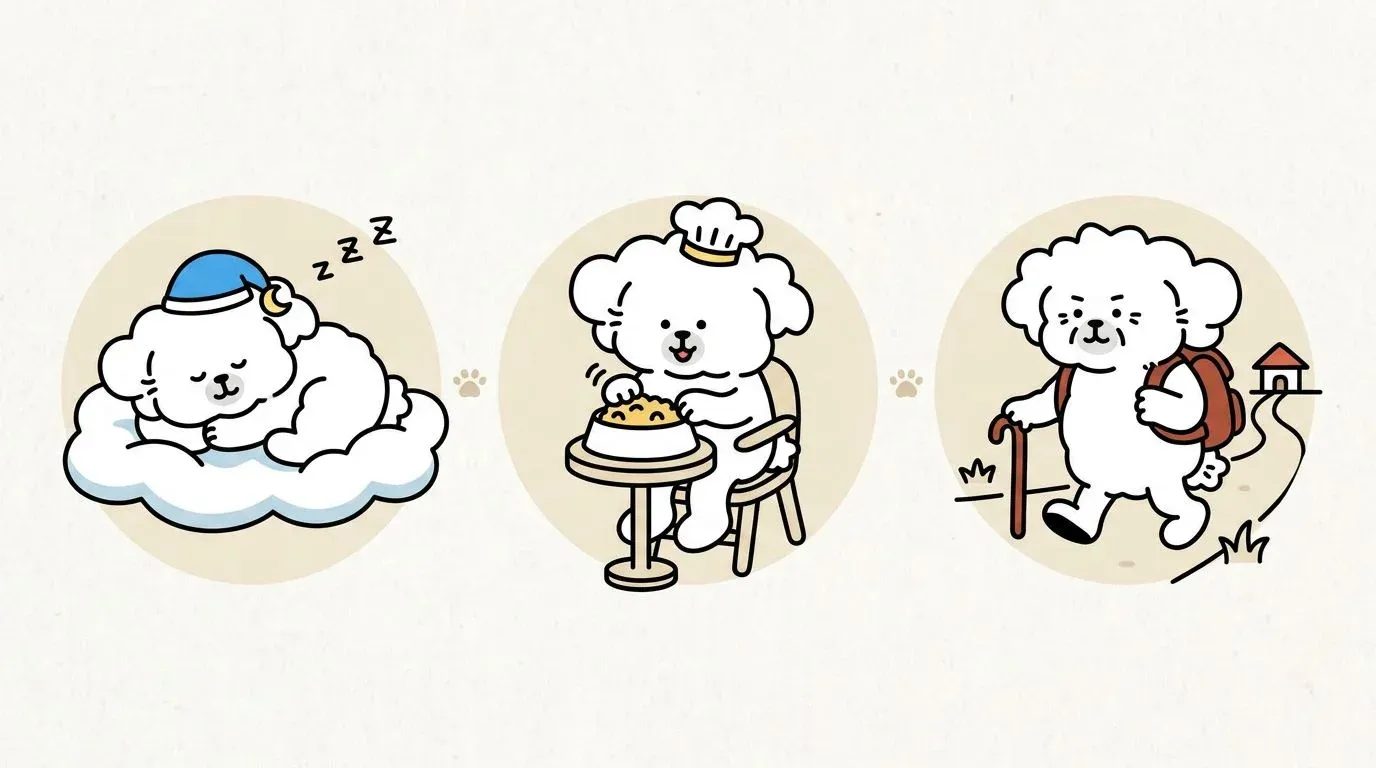 노견 하루 루틴