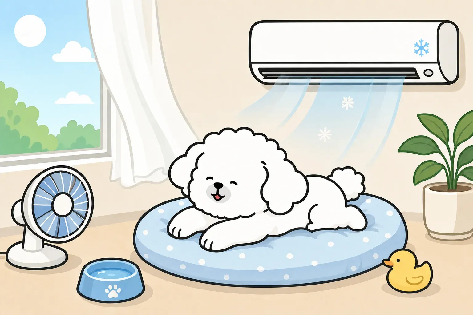 how to keep dog cool indoors summer